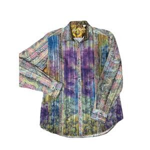 ROBERT GRAHAM Women's Limited Edition Classic Fit Button Front Shirt Medium